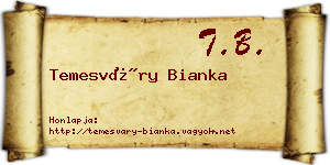 Temesváry Bianka névjegykártya